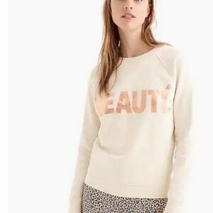 J. Crew Cream 'Beauté' Sweatshirt Crewneck Size Small